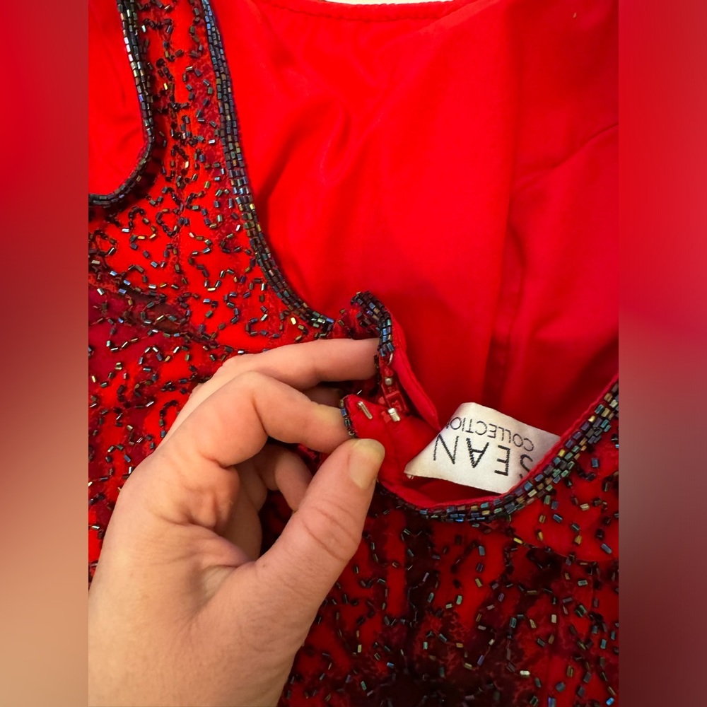 Sean Collection Vintage Red Beaded Jacket - Tank set - Picture 9 of 16